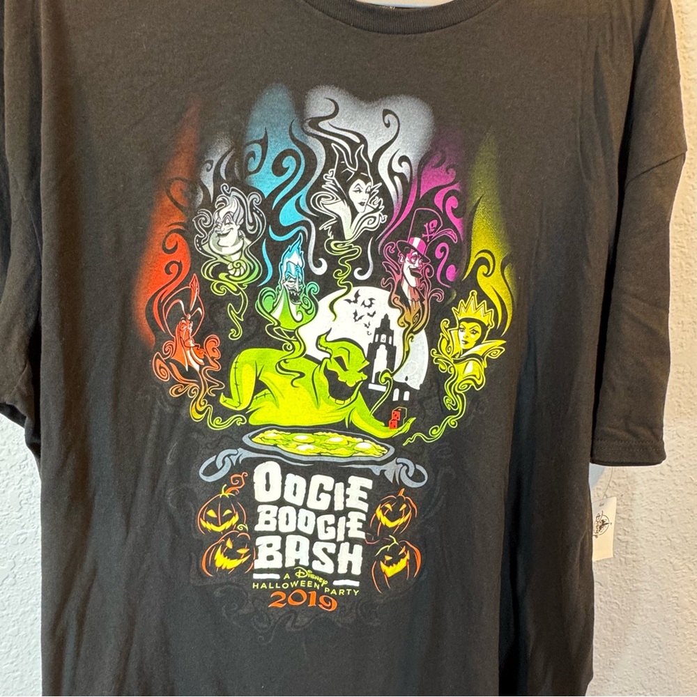 Disney Black Oogie Boogie Bash Graphic Short Sleeve Tee with Multicolor Design - Picture 2 of 6